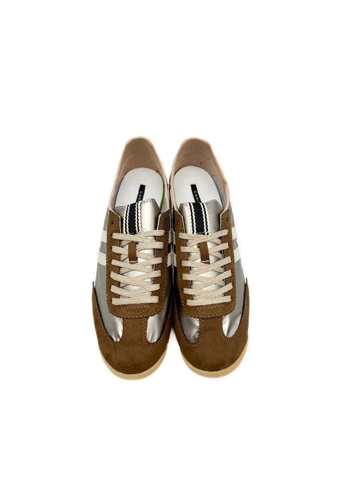 Zapatillas Deportivas Retro de Antelina y Nailon con Bandas Laterales