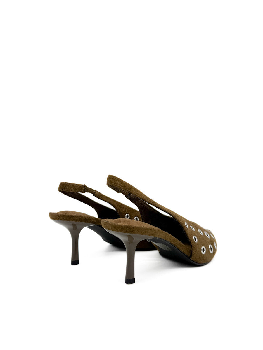 Zapatos de Tacón Destalonado con Ojales Metálicos Corina M5775