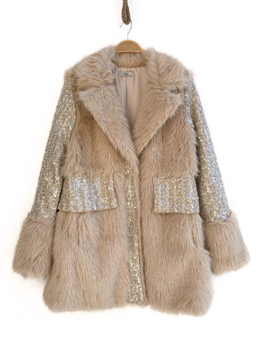 Chaqueta de Pelo Beige única