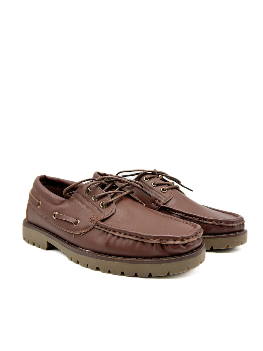 Náutico de piel  de sintética con cordones para hombre