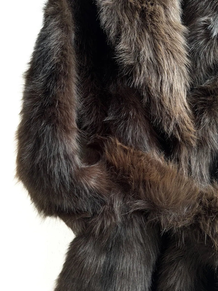 Abrigo de Pelo Sintético Suave con Cinturón Ajustable