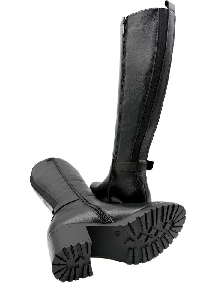 Botas Altas de Elástico con Tacón Cuadrado