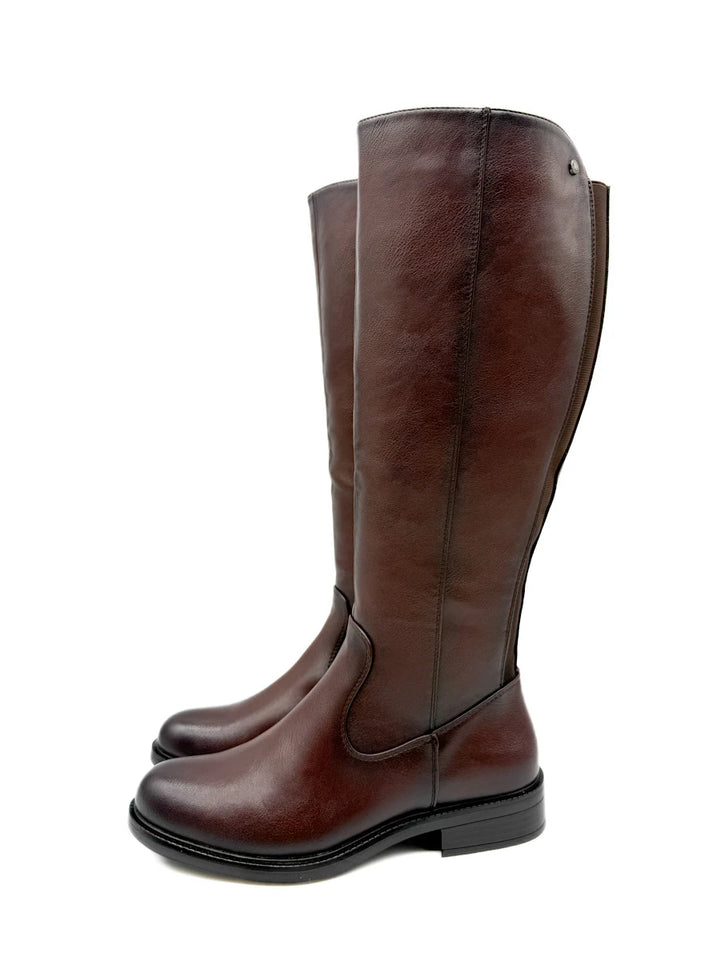 Botas Altas de Caña Elástica con Tacón Bajo y Cremallera