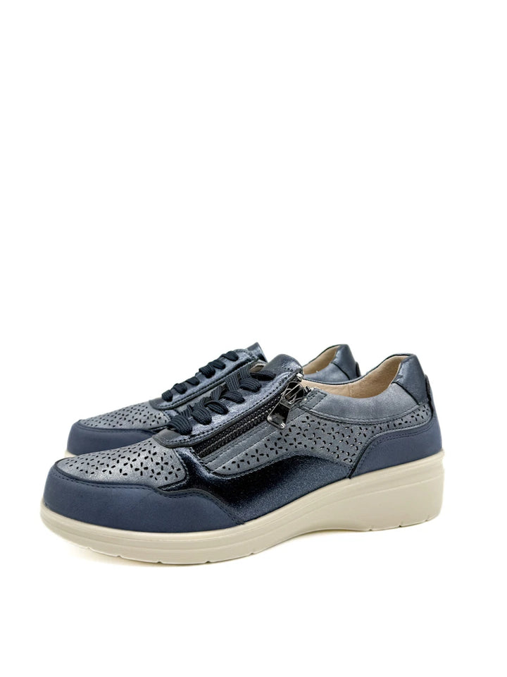 Zapatos Estilo Deportivos con Calados Decorativos y Suela de Cuña Ligera