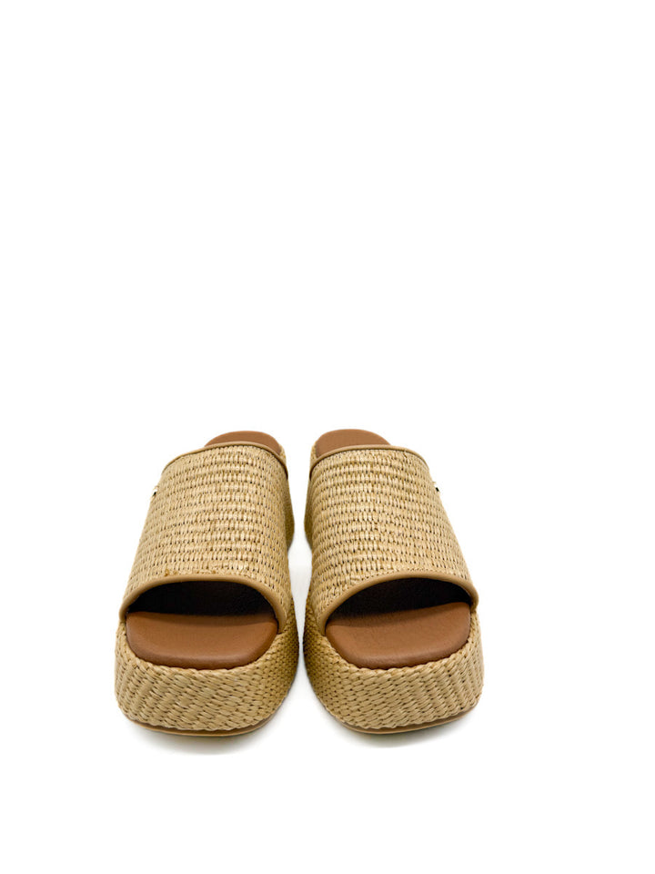 Sandalias de Rafia Cuña con Plataforma