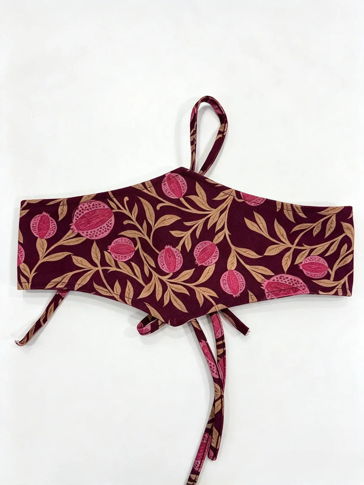 Fajín Reversible Floral con Lazadas – Estilo Boho Chic