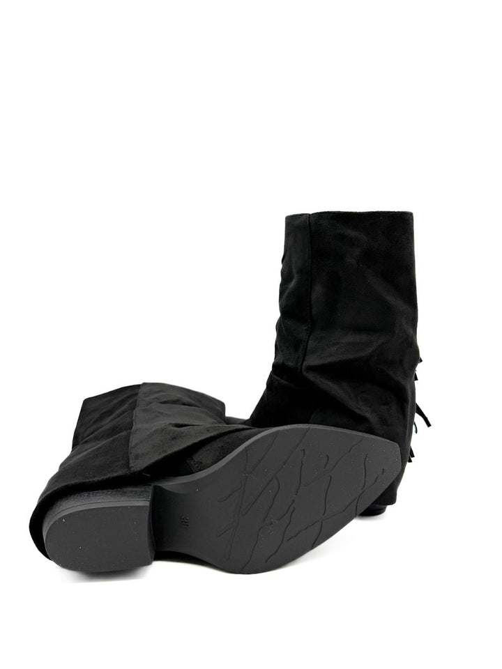 Botines Estilo de Cowboy Detalles Flecos