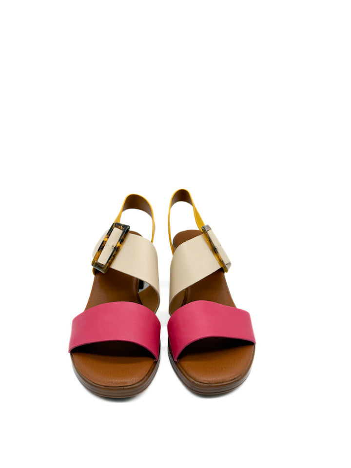 Sandalias Multicolor de Tacón de Bloque para Mujer