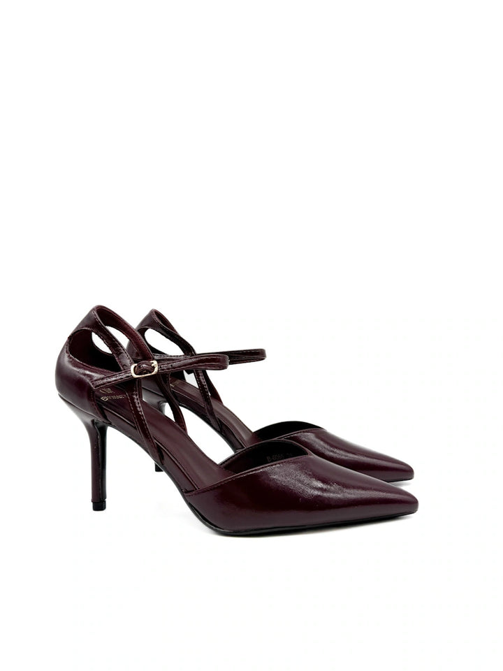 Zapatos de Salón con Tacón de Aguja, Punta Afilada y Tira con Hebilla