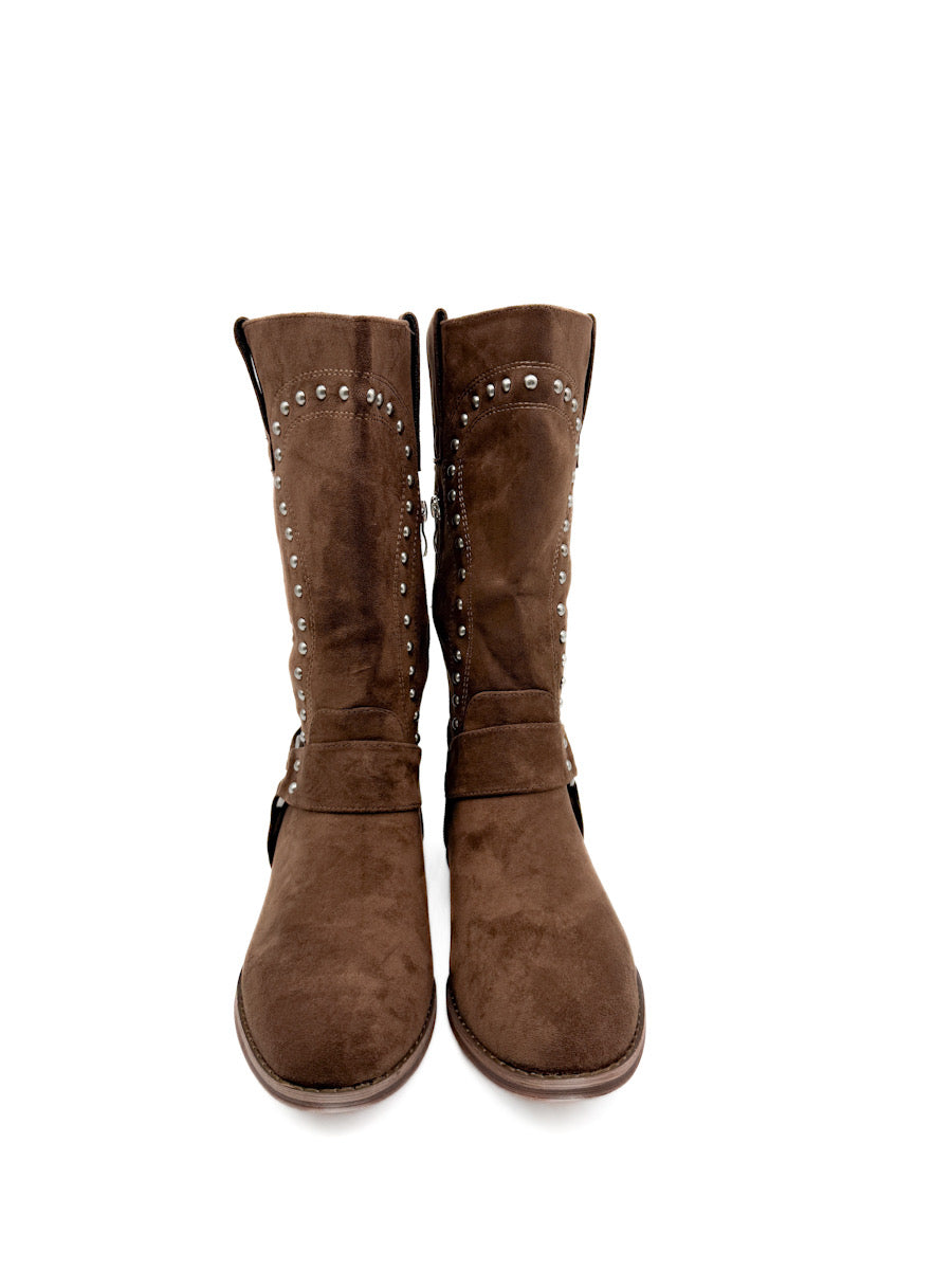 Botas de Antelina con Detalles de Tachas
