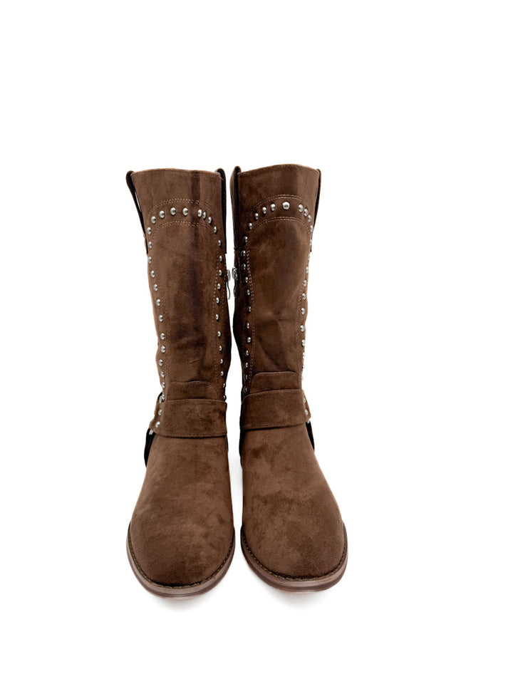 Botas de Antelina con Detalles de Tachas