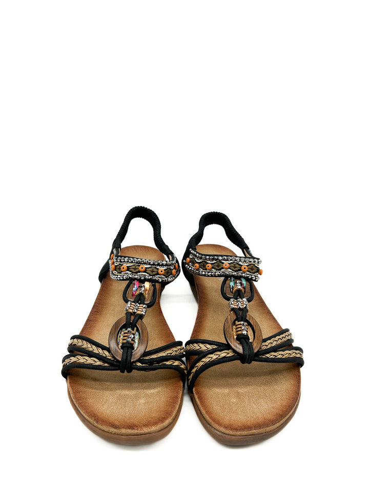 Sandalias Planas Brillos Mujer