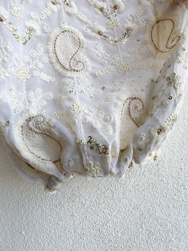 Vestido Largo Bohemio Bordado con Cordón Ajustable