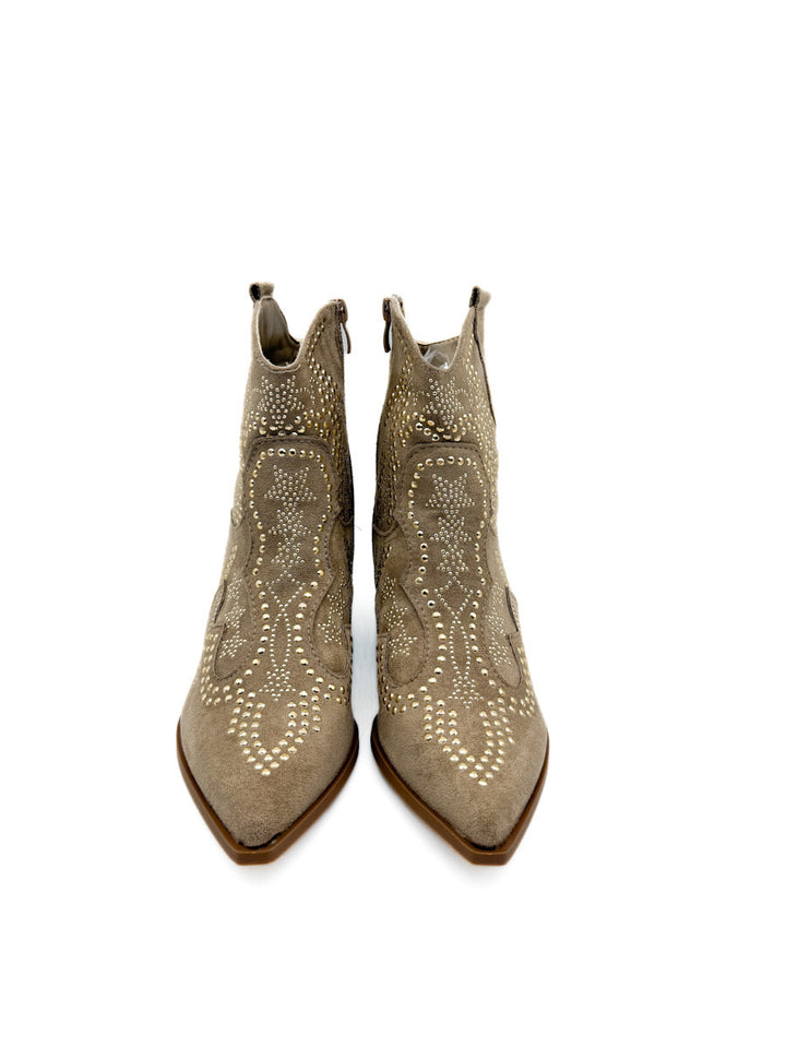 Botines Cowboy de Antelina con Tachuelas Decorativas