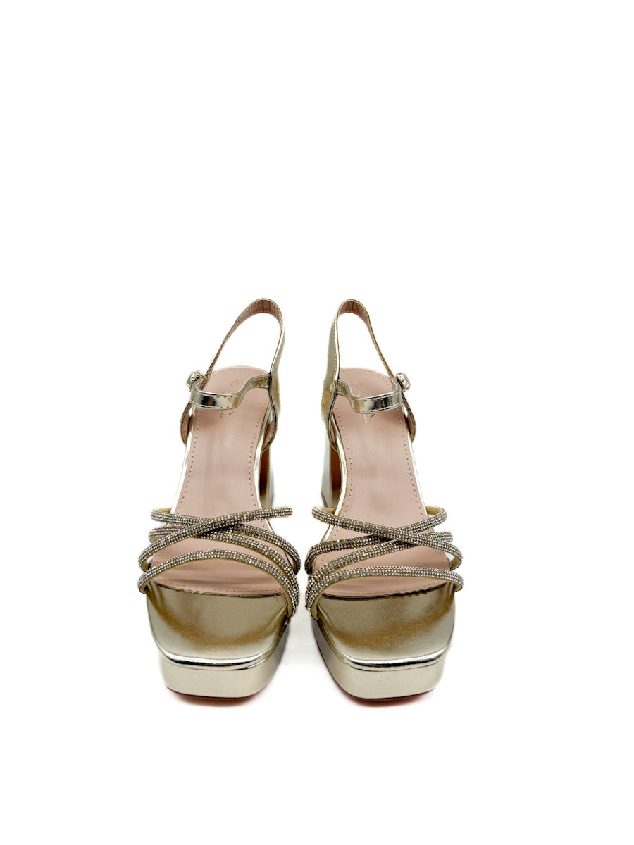 Sandalias Plataforma de Fiesta con Brillo