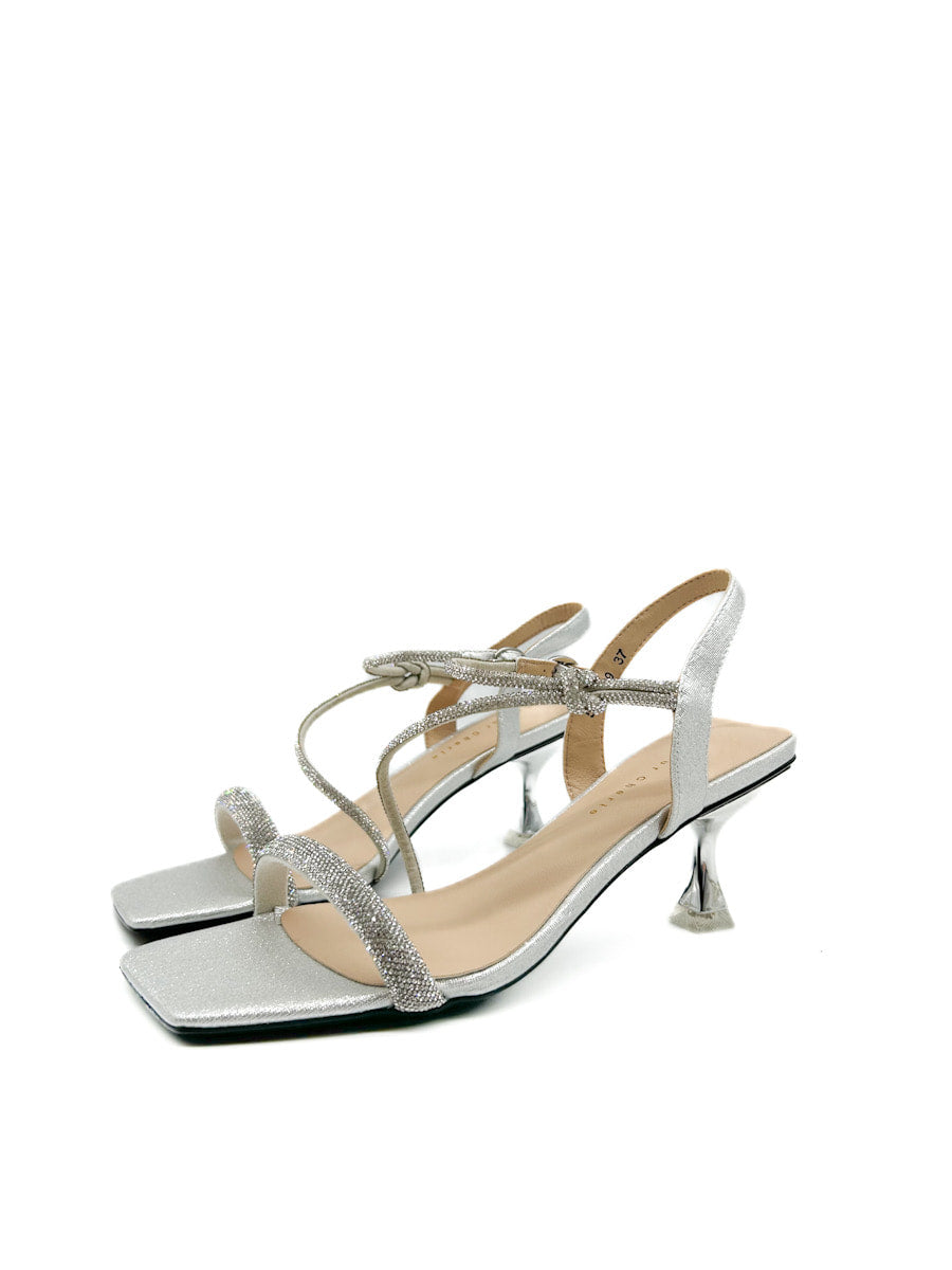Sandalias Elegantes de Tacón medio con Brillos