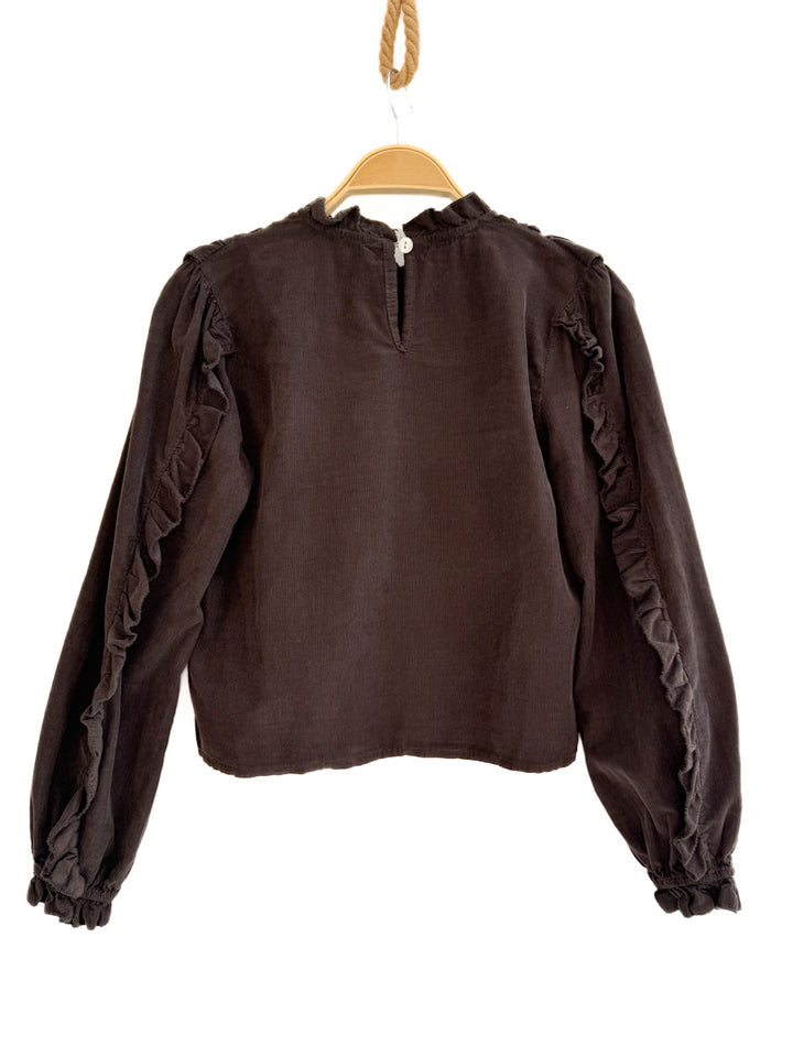 Blusa de Pana con Detalles Románticos