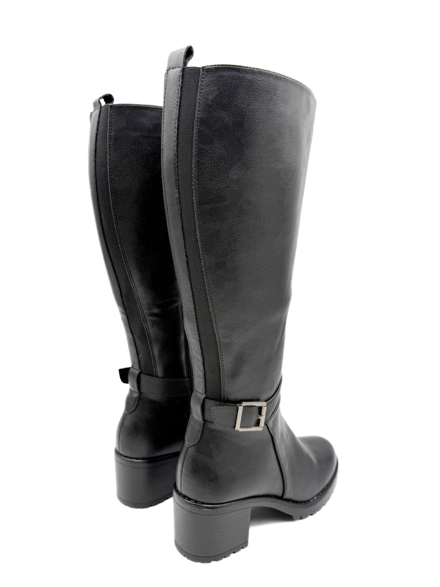 Botas Altas de Elástico con Tacón Cuadrado