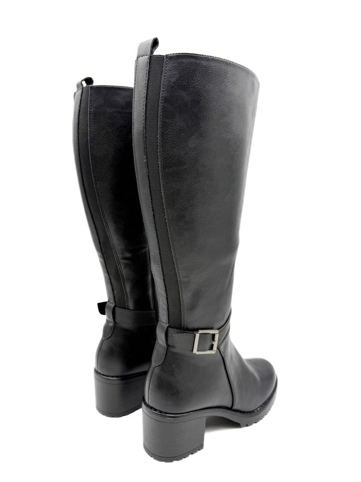 Botas Altas de Elástico con Tacón Cuadrado