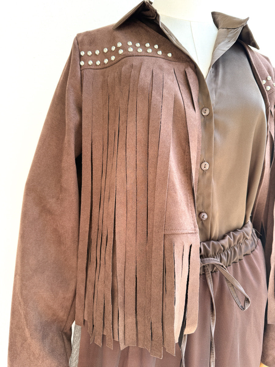 Chaqueta Cowboy de Antelina con Flecos y Remaches