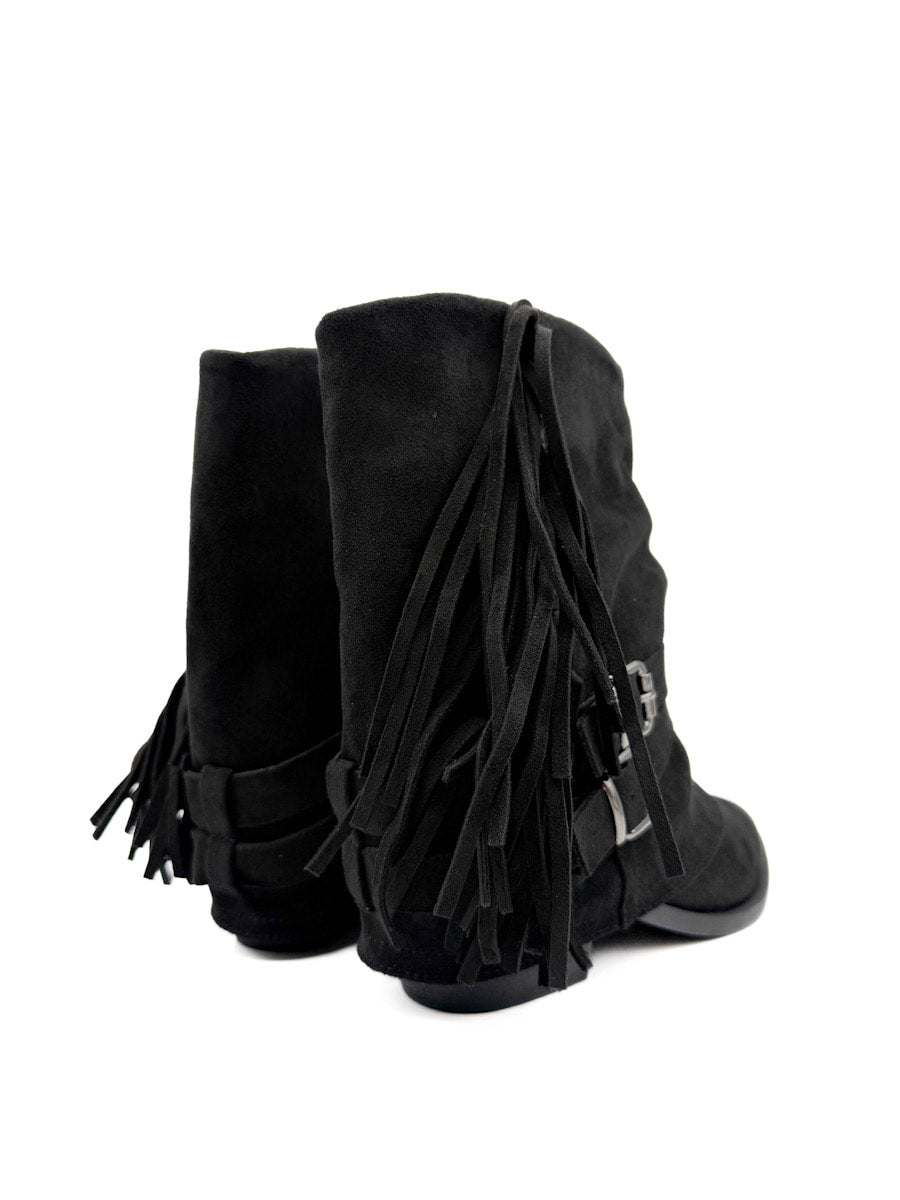 Botines con Flecos y Correas con Hebillas