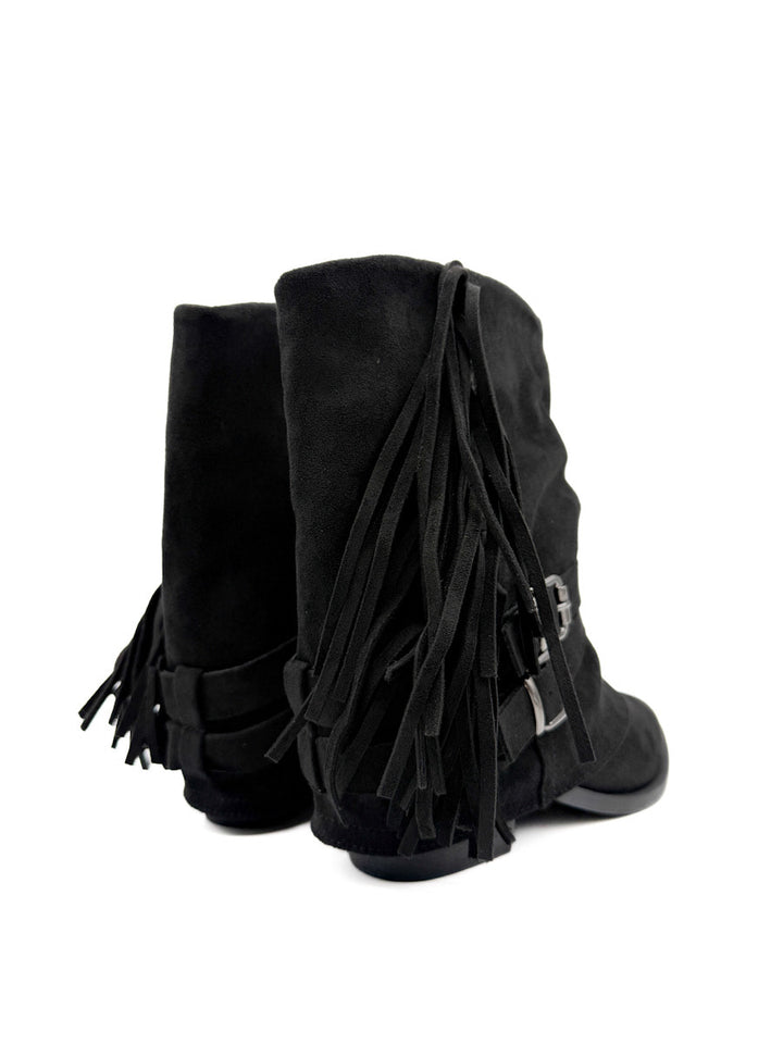 Botines con Flecos y Correas con Hebillas