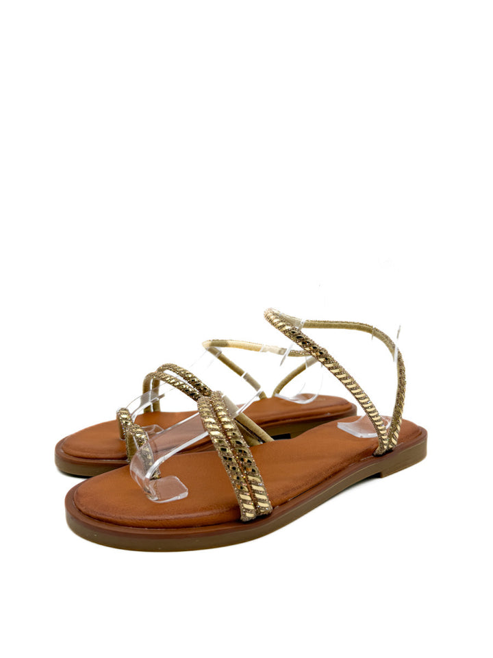 Sandalias Planas de Pedrería: Estilo y Brillo