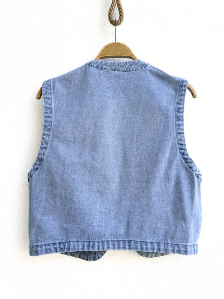 Chaleco Denim Bordado