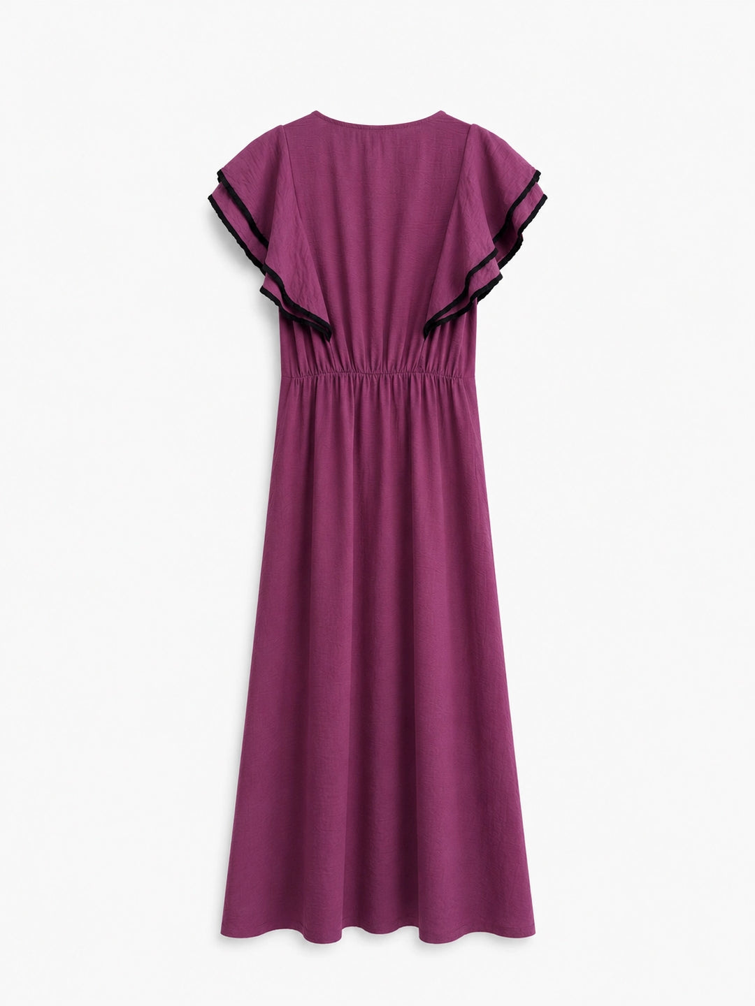 Vestido Largo  Estampado / Liso con Volantes