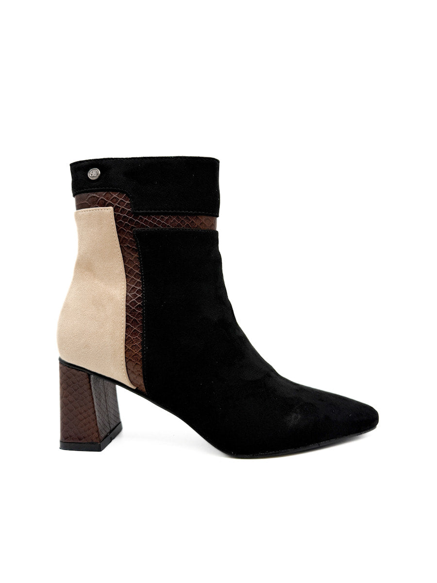 Botines de Antelina con Tacón Cuadrado