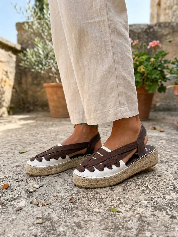 Alpargatas de Plataforma con Cintas Elásticas Intercaladas – Estilo Boho de Verano