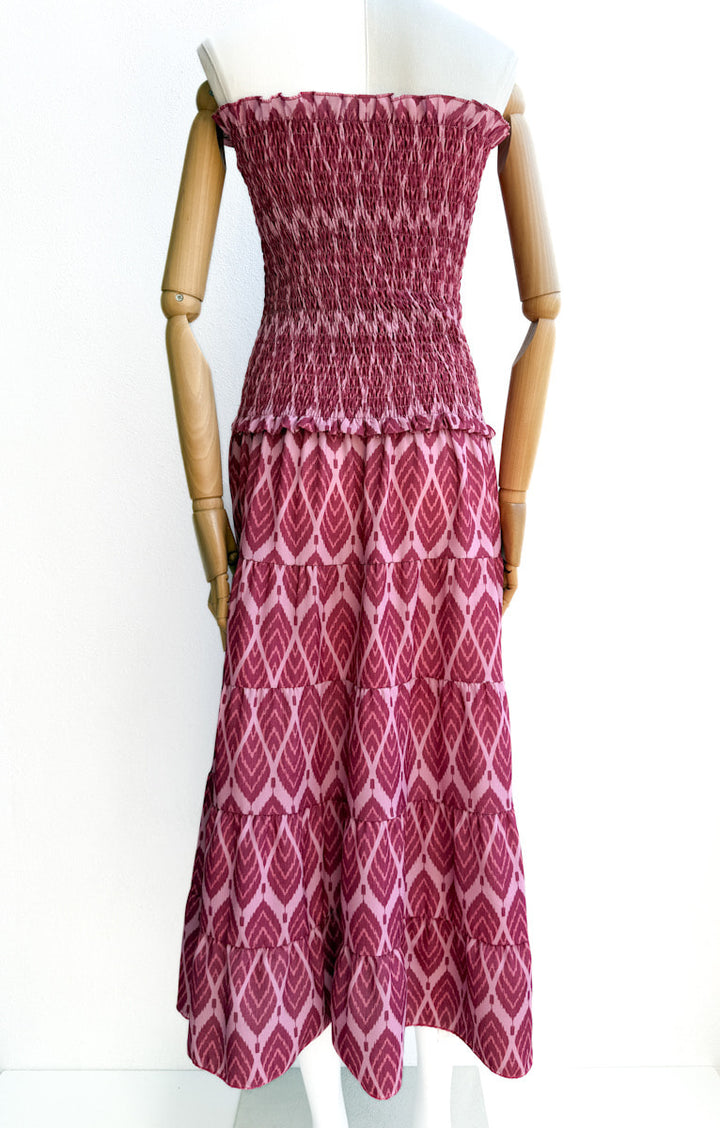 Vestido Floral con Nido de Abeja – Estilo Fresco y Versátil