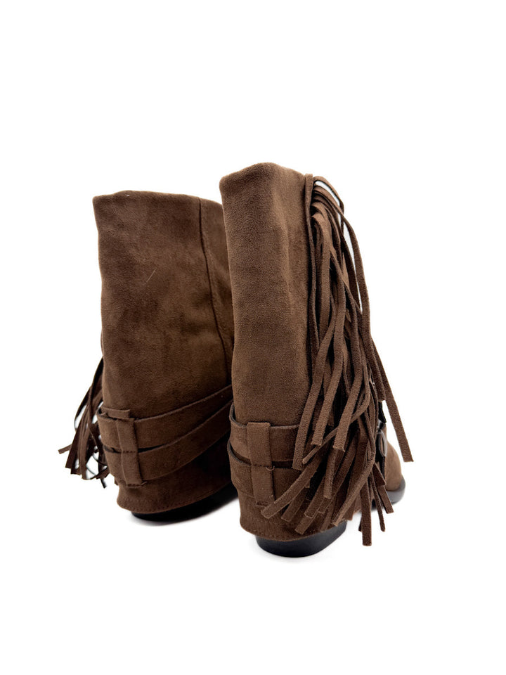 Botines con Flecos y Correas con Hebillas