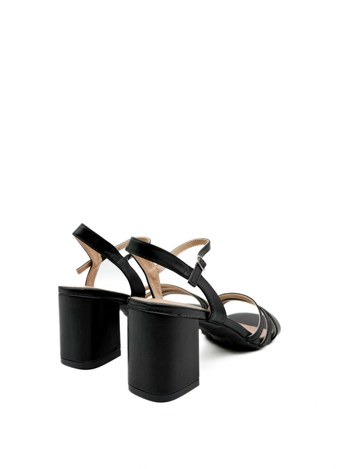 Sandalias  Elegancia Versátil en Negro y Dorado Metálico