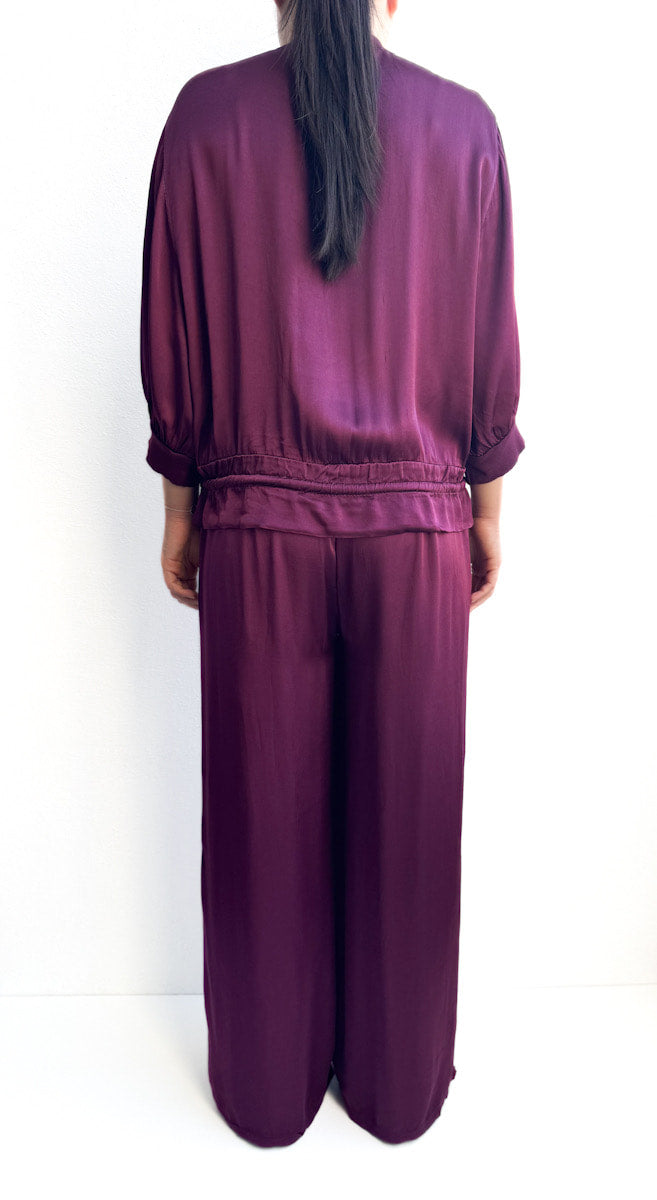 Pantalón recto satinado
