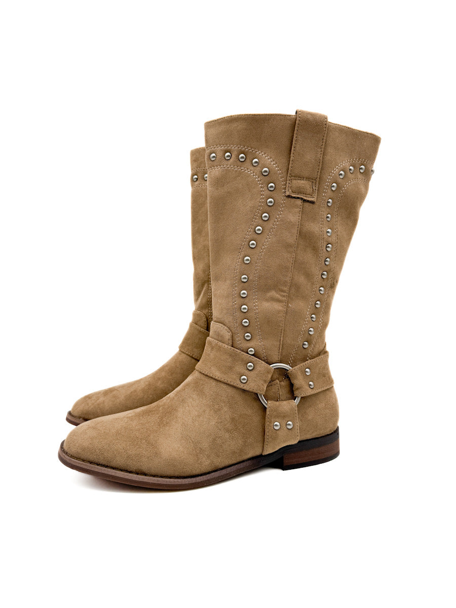 Botas de Antelina con Detalles de Tachas