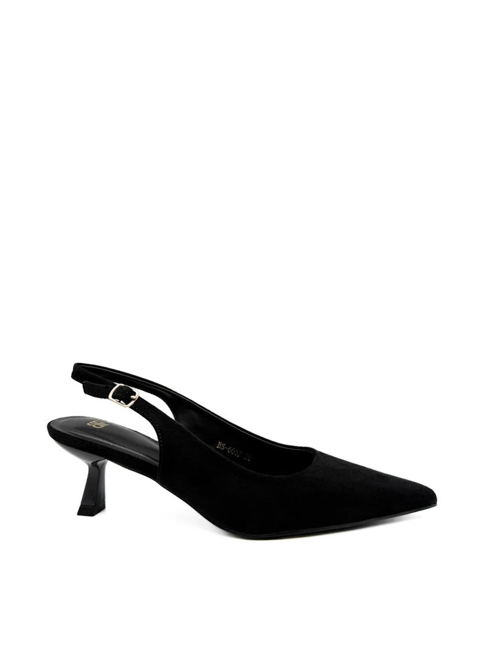 Zapatos Salón Destalonados de Antelina con Tacón Sensato y Puntera Fina