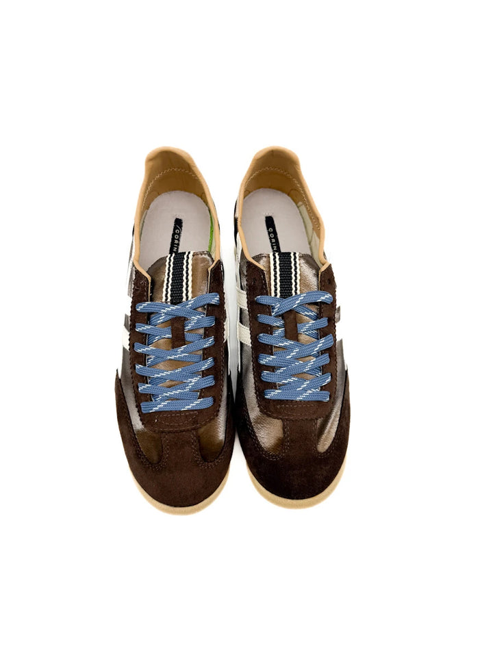 Zapatillas Deportivas Retro de Antelina y Nailon con Bandas Laterales