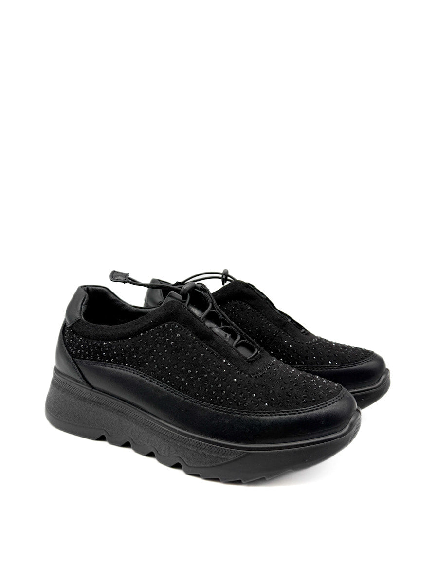 Zapatillas de Deporte con Pedrería y Plataforma