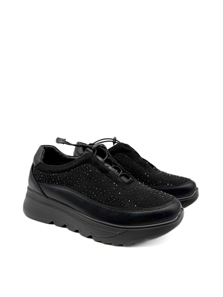 Zapatillas de Deporte con Pedrería y Plataforma