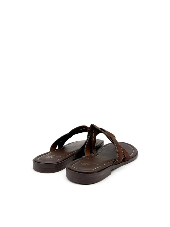 Sandalias Casuales de Dedo con Tiras de Ante - Mujer