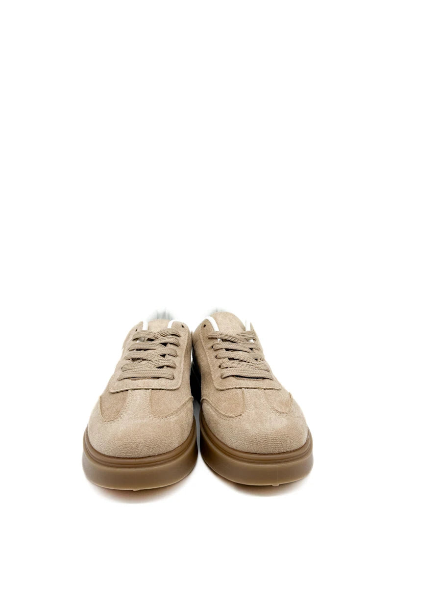 Zapatillas Bajas Retro de Ante Sintético con Franjas Contrastadas