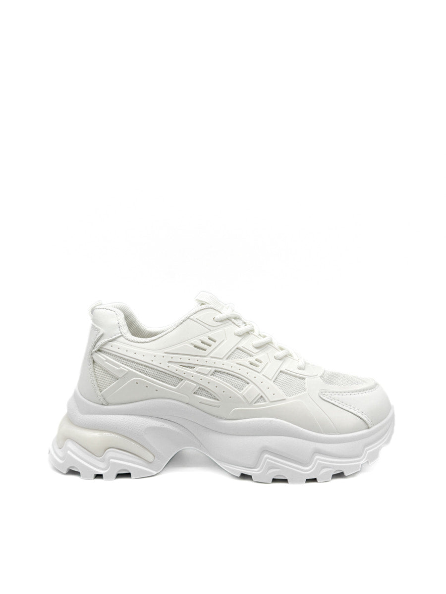 Zapatillas Blanco y Negro: Estilo Urbano con Suela Gruesa