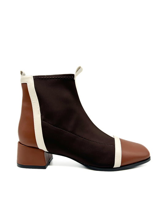 Botines Tacón Medio Mujer A3446 Marrón