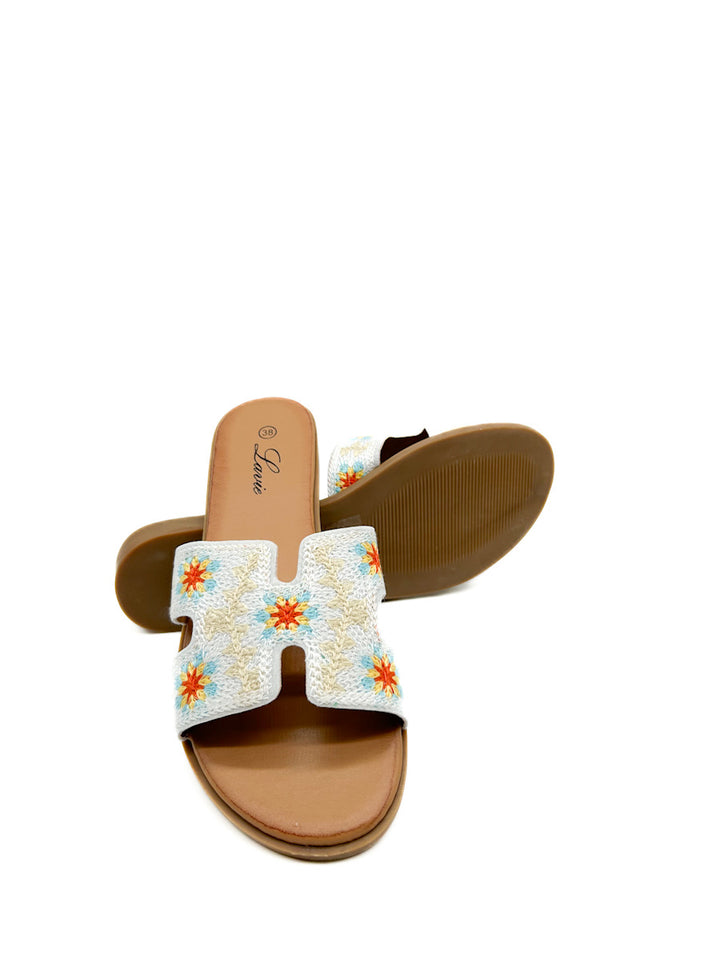 Sandalias Planas  Forrado Flores VG342