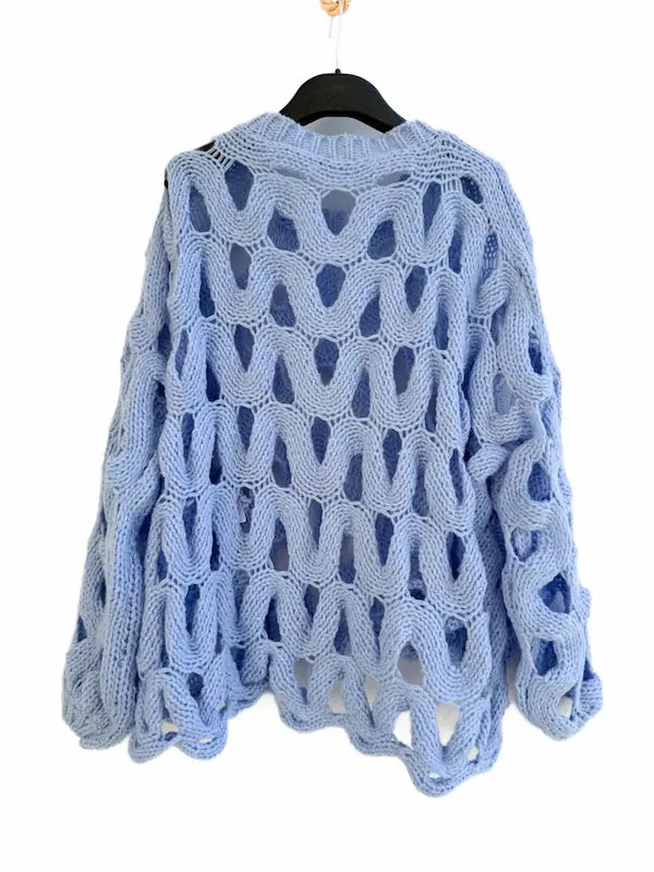 Suéter Textura Wave – Punto Grueso y Calados Orgánicos