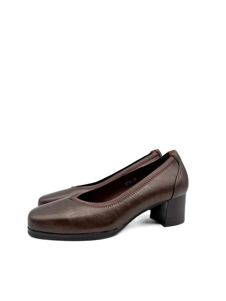 Zapatos Elegantes De Vestir Con Tacón Ancho Y Puntera Cuadrada Para Mujer
