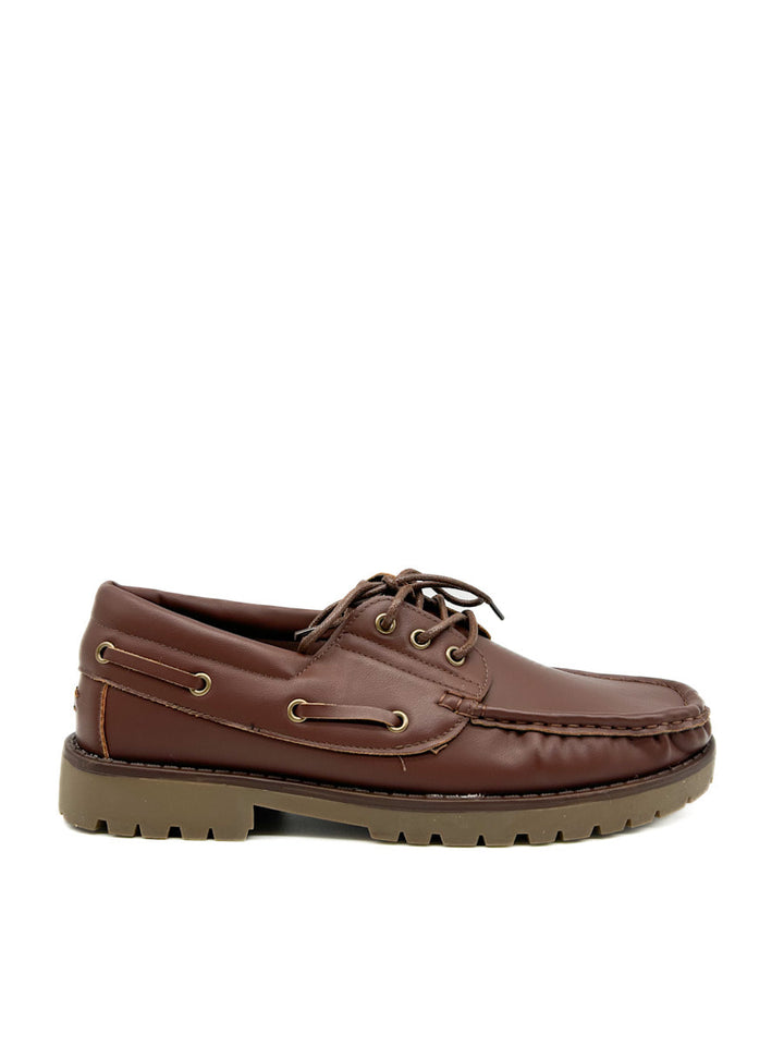 Náutico de piel  de sintética con cordones para hombre