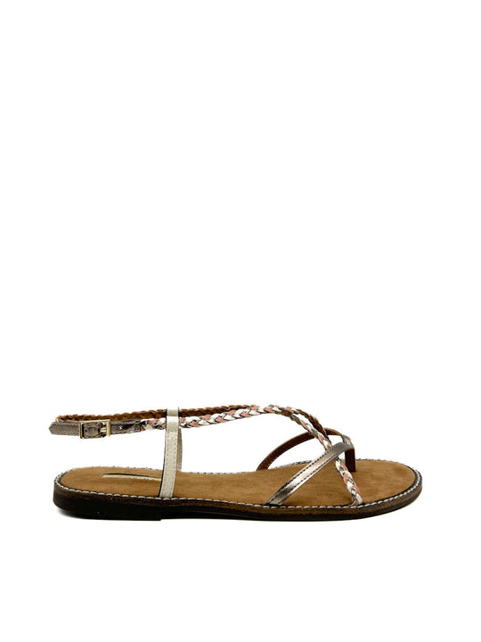 Sandalias Planas de Tiras Trenzadas Multicolor