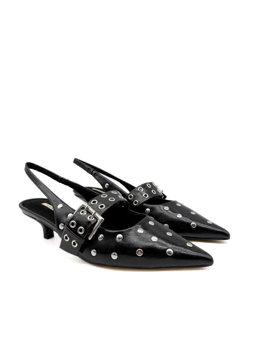 Zapatos de Tacón Bajo Estilo destalonado con Tachuelas Corina M5772